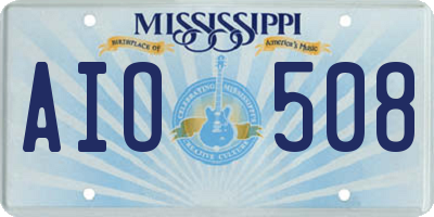 MS license plate AIO508