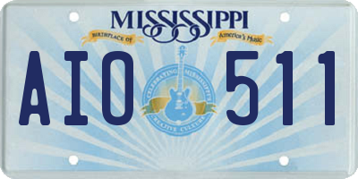 MS license plate AIO511