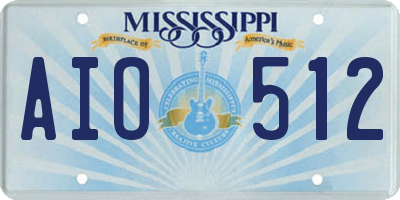 MS license plate AIO512