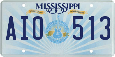 MS license plate AIO513