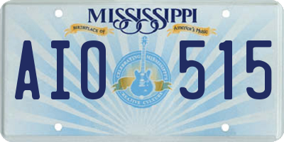 MS license plate AIO515