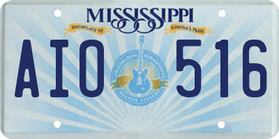 MS license plate AIO516