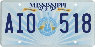 MS license plate AIO518