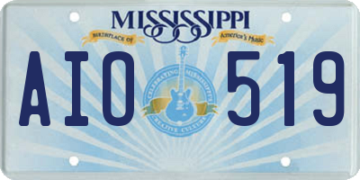 MS license plate AIO519