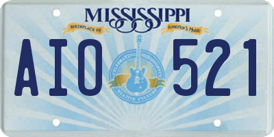 MS license plate AIO521