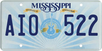 MS license plate AIO522