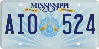 MS license plate AIO524