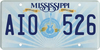 MS license plate AIO526