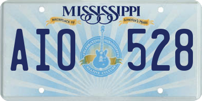 MS license plate AIO528