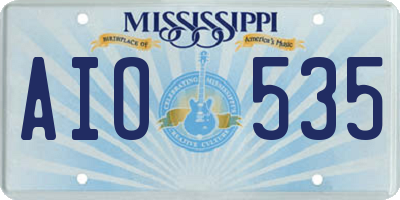 MS license plate AIO535