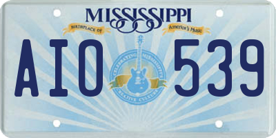 MS license plate AIO539