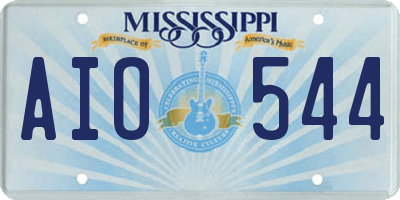 MS license plate AIO544
