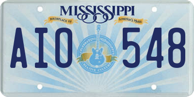 MS license plate AIO548