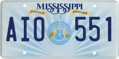 MS license plate AIO551