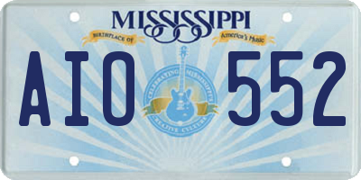MS license plate AIO552