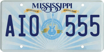 MS license plate AIO555