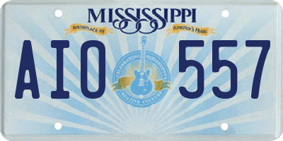 MS license plate AIO557