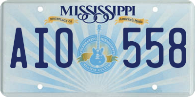 MS license plate AIO558