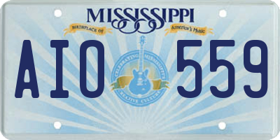MS license plate AIO559