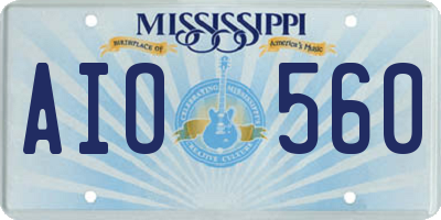 MS license plate AIO560