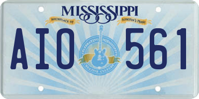 MS license plate AIO561
