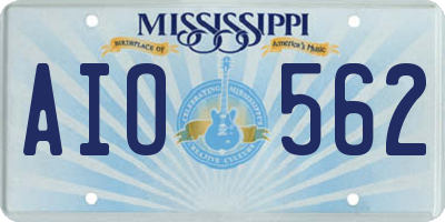 MS license plate AIO562