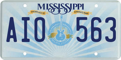 MS license plate AIO563