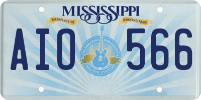 MS license plate AIO566