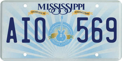 MS license plate AIO569
