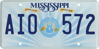 MS license plate AIO572