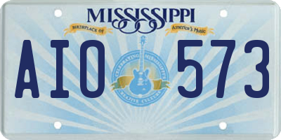 MS license plate AIO573