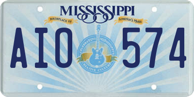MS license plate AIO574