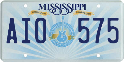 MS license plate AIO575