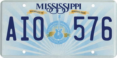 MS license plate AIO576
