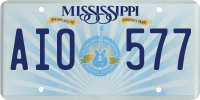 MS license plate AIO577