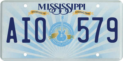MS license plate AIO579