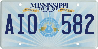 MS license plate AIO582