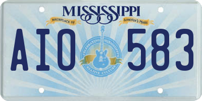MS license plate AIO583