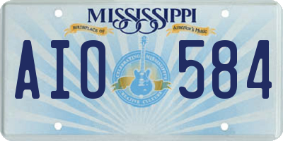 MS license plate AIO584