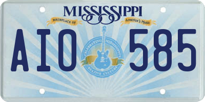 MS license plate AIO585