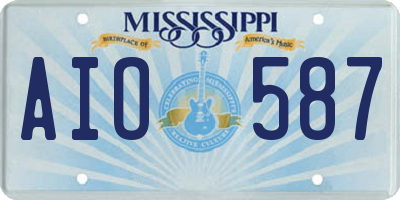 MS license plate AIO587