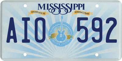 MS license plate AIO592