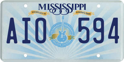 MS license plate AIO594