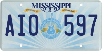 MS license plate AIO597