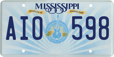 MS license plate AIO598