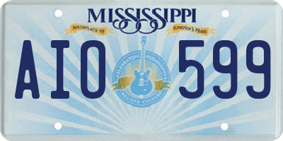 MS license plate AIO599