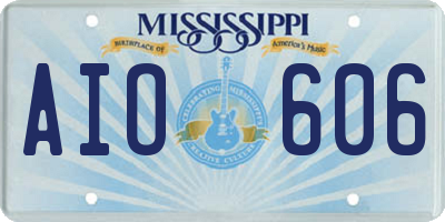 MS license plate AIO606