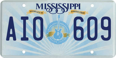 MS license plate AIO609