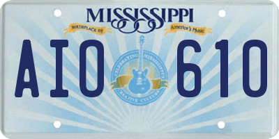 MS license plate AIO610