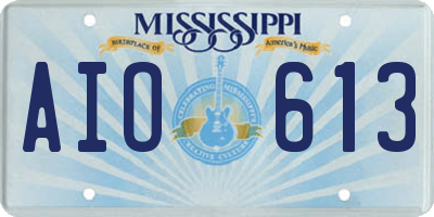 MS license plate AIO613